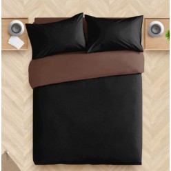 1.5 спальное однотонное постельное белье поплин черное