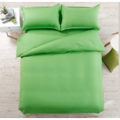 1.5 спальное однотонное постельное белье поплин зеленый