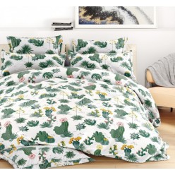 Детское постельное белье бязь белое с кактусами