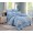 2 спальный комплект постельного белья сатин двусторонний синий с нежными цветами