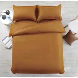 2 спальное однотонное постельное белье поплин коричневый