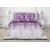 Семейное постельное белье из поплина белое с фиолетовым орнаментом