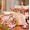 1.5 спальное постельное белье сатин персиковое с цветами