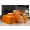 1.5 спальное сатиновое постельное белье однотонное оранжевое