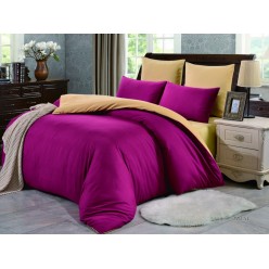 1.5 спальное постельное белье однотонное двустороннее ярко розовое