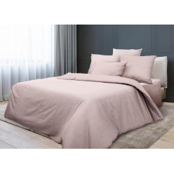1.5 спальное постельное белье поплин однотонное розовое
