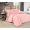 1.5 спальное постельное белье однотонное из сатина бежевое с розовым