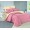 1.5 спальное постельное белье однотонное из сатина розовое с желтым