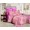 1.5 спальное постельное белье жаккард розовое с орнаментом 