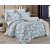 1.5 спальный комплект постельного белья сатин белый с серыми полосками и цветами