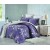 2 спальный комплект постельного белья сатин двусторонний фиолетовый с листьями