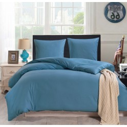 1.5 спальное постельное белье сатин однотонное синее