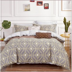 1.5 спальный комплект постельного белья сатин серый с орнаментом