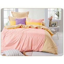 1.5 спальное сатиновое постельное белье однотонное розовое