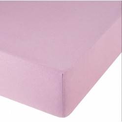 Простынь трикотаж однотонная на резинке розовая 180X200