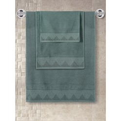 Пушистое банное полотенце из хлопка SIESTA зеленое 70x140