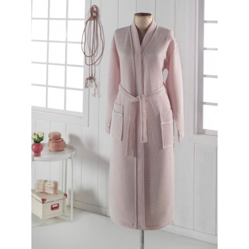 NEVA  XL (персик) Халат вафельный кимоно