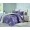 Семейное постельное белье сатин двустороннее фиолетовое с листьями