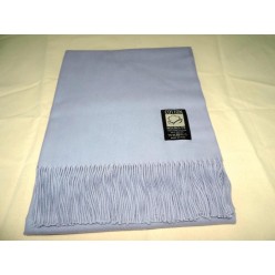 Хлопковый плед INCALPACA серо голубой с бахромой 170x210