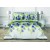 Семейное постельное белье из поплина белое с ярко синими цветами