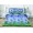 Семейное постельное белье из поплина синее с цветами