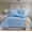 Семейное постельное белье сатин однотонное голубое