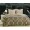 Семейное постельное белье из сатина бежевое с коричневым орнаментом