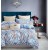 Семейное постельное белье из сатина синее с восточным орнаментом 