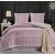 Семейное постельное белье сатин двустороннее розовое в стильную клетку