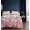 Семейное постельное белье сатин двустороннее розовое с цветами