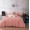 Семейный комплект постельного белья сатин однотонный дымчато розовый