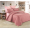 Семейное постельное белье однотонное из сатина розовое
