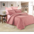 Семейное постельное белье однотонное из сатина розовое