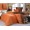 Семейное постельное белье сатин однотонное оранжевое с коричневым