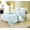 Семейный комплект постельного белья сатин белый с серыми цветами