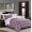 Семейное постельное белье сатин двустороннее дымчато фиолетовое с узорами