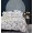 Семейное шелковистое постельное белье премиум сатин Tencel белое с полевыми цветами